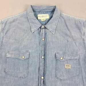 Ralph Lauren Denim&Supply chambray denim, short sleeve,  pearl snap shirt 2XL